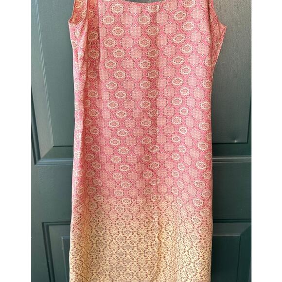 Vintage J.Crew Silk Slip Dress 6P Pink.& Yellow Ombre Boho Preppy Beachy - Picture 2 of 6